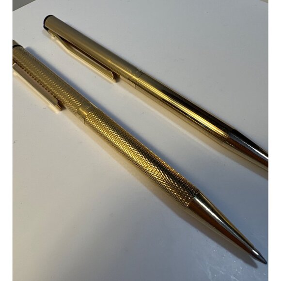 Sheaffer Pen and Pencil Set Gold Electroplated With Textured & Smooth Lady - Picture 2 of 9